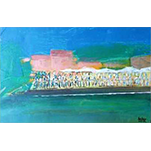 MARCHÉ DE L'ISLE-SUR-LA-SORGUE 5 - 35 cm x 22 cm - Acrylique sur toile de Michel BECKER
